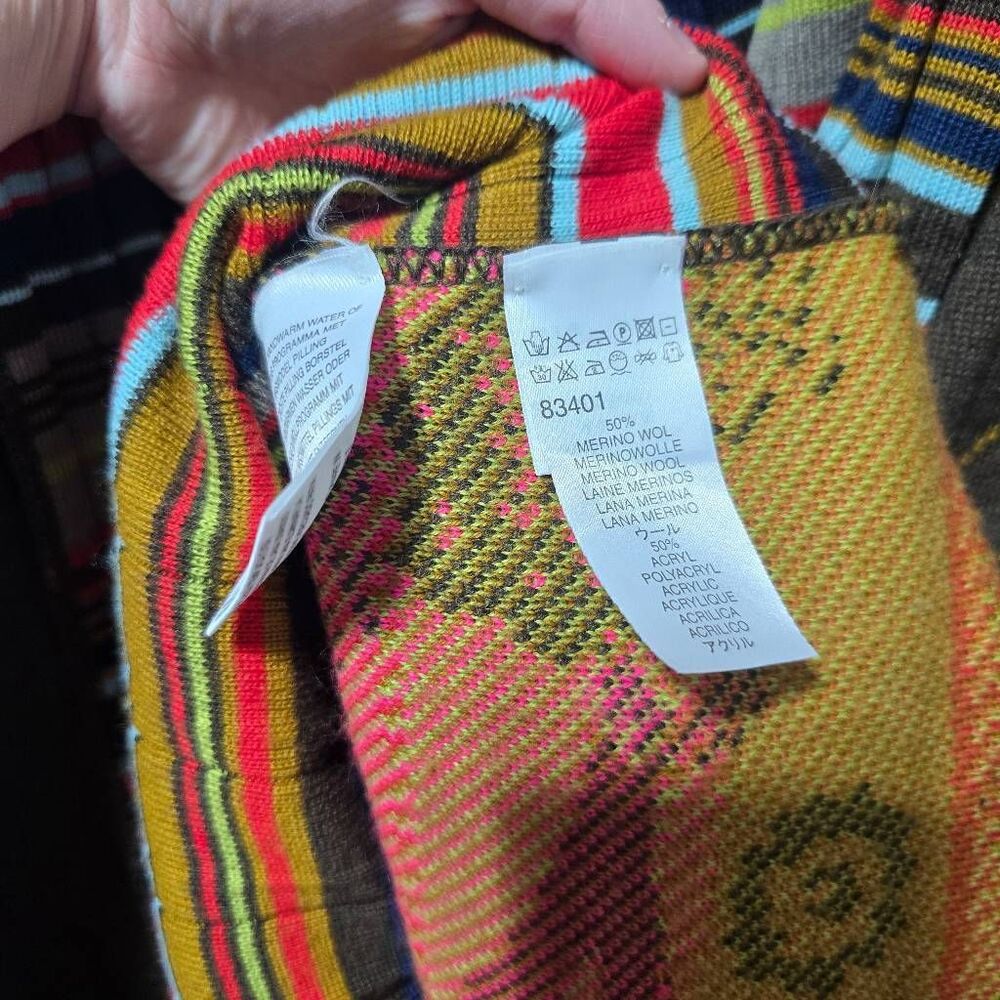 Oilily Brown Floral Multi Pattern Knit Merino Wool Blend Midi Wrap Skirt - Picture 5 of 5